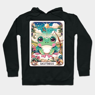 Sagittarius Zodiac Cottagecore Frog Tarot Card Birthday Hoodie